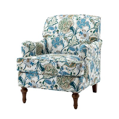 Adonia Traditional Wooden Upholstered Armchair With Turned Legs Bedroom ...