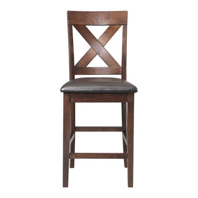 Cherry Counter Height Dining Set with Faux Leather Seats