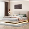 Whisen Morden Design Upholstered Platform Bed with Sensor Light, USB Port and 2 Large Backrests - 2 of 4