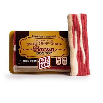fabdog Packaged Bacon Dog Toy (3 Bacon Strip toys)