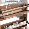 Fluted Shoe Cabinet, Narrow Shoe Storage Cabinet with 2 Flip Drawers and Open Shelf, Storage Organizer for Foyer, Hallway, Front Door - 4 of 4