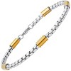 Steeltime Men's two tone stainless steel bar & box chain bracelet. Color Option: Black, Gold - 2 of 4