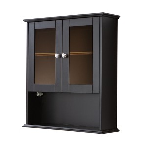 VANIRROR Bathroom Wall Cabinet with Glass Doors, Wall Mounted Medicine Cabinet, Over The Toilet Storage Cabinet for Bathroom Bedroom Living Room - 1 of 2