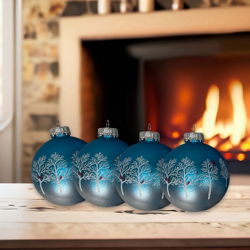 Glass Christmas Tree Ornaments - 67mm/2.63" [4 Pieces] Decorated Balls from Christmas by Krebs Seamless Hanging Holiday Decor, 3 of 5