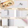 Zstar White Drawer Dresser with Mirro and LED Strip, 4 Drawer Cabinet with Cristal Knobs, Modern Makeup Vanity Table for Small Space - 3 of 4