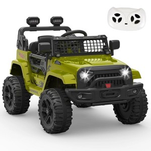 12V Kids Ride-On Truck w/Remote - 3 Speeds (Max 2.5MPH), Dual Motors, LED Lights, Music (Ages 3-8, 61lbs) - 1 of 4