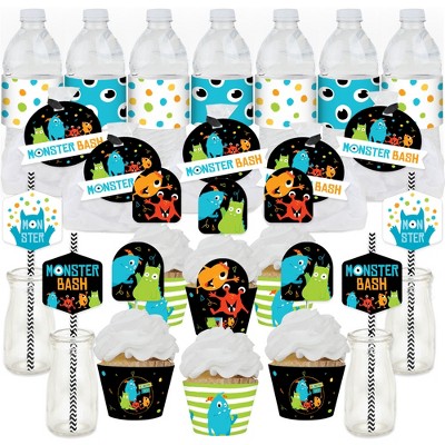 Big Dot of Happiness Monster Bash - Little Monster Birthday Party or Baby Shower Favors and Cupcake Kit - Fabulous Favor Party Pack - 100 Pieces