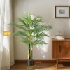 4 ft Golden Cane Palm Artificial Tree, Lifelike Faux Tropical Palm Plant, Pre-Potted Decorative Greenery for Home, Office, Living Room Decor - 3 of 4