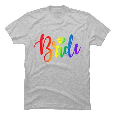 Adult Design By Humans Bride Pride Rainbow Wedding By Anhanva T-Shirt
