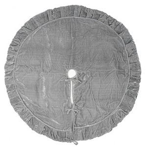 Vickerman 72" Plush Silver Velvet Christmas Tree Skirt - 1 of 3