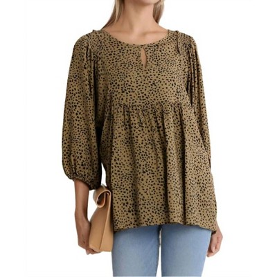 Women's Babydoll Keyhole Blouse - umgee