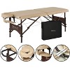 Master Massage 28" Argo Portable Massage Table in Cream with Walnut Legs- Spa Bed for Tabletop Exercise & Massage- Beauty Bed Tattoo Bed- Lash Table - 2 of 4