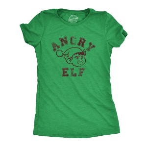 Womens Angry Elf T Shirt Funny Xmas Party Pissed Off Elves Santas Helpers Tee For Ladies - Crazy Dog Women's T Shirt - 1 of 4