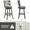 Costway Swivel Bar Stools Set of 2/4 Bar Height Chairs with Hollow Back  Soft-padded Seat Grey - image 3 of 4