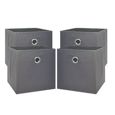 4 Pack Collapsible Fabric Cube Storage Bins (10.5" x 10.5")