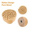 Unique Bargains Rattan Wood Handmade Round Dresser Cabinet Knobs with Screws - 4 of 4