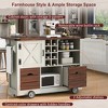 Whisen 54" Kitchen Island & Kitchen Storage Cart with Drop Leaf, 2 Doors, 2 Drawers, Spice Rack - 4 of 4