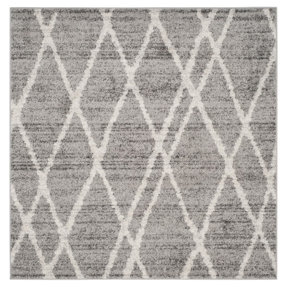 6'x6' Square Ramsey Diamond Area Rug Ivory/Silver Square - Safavieh