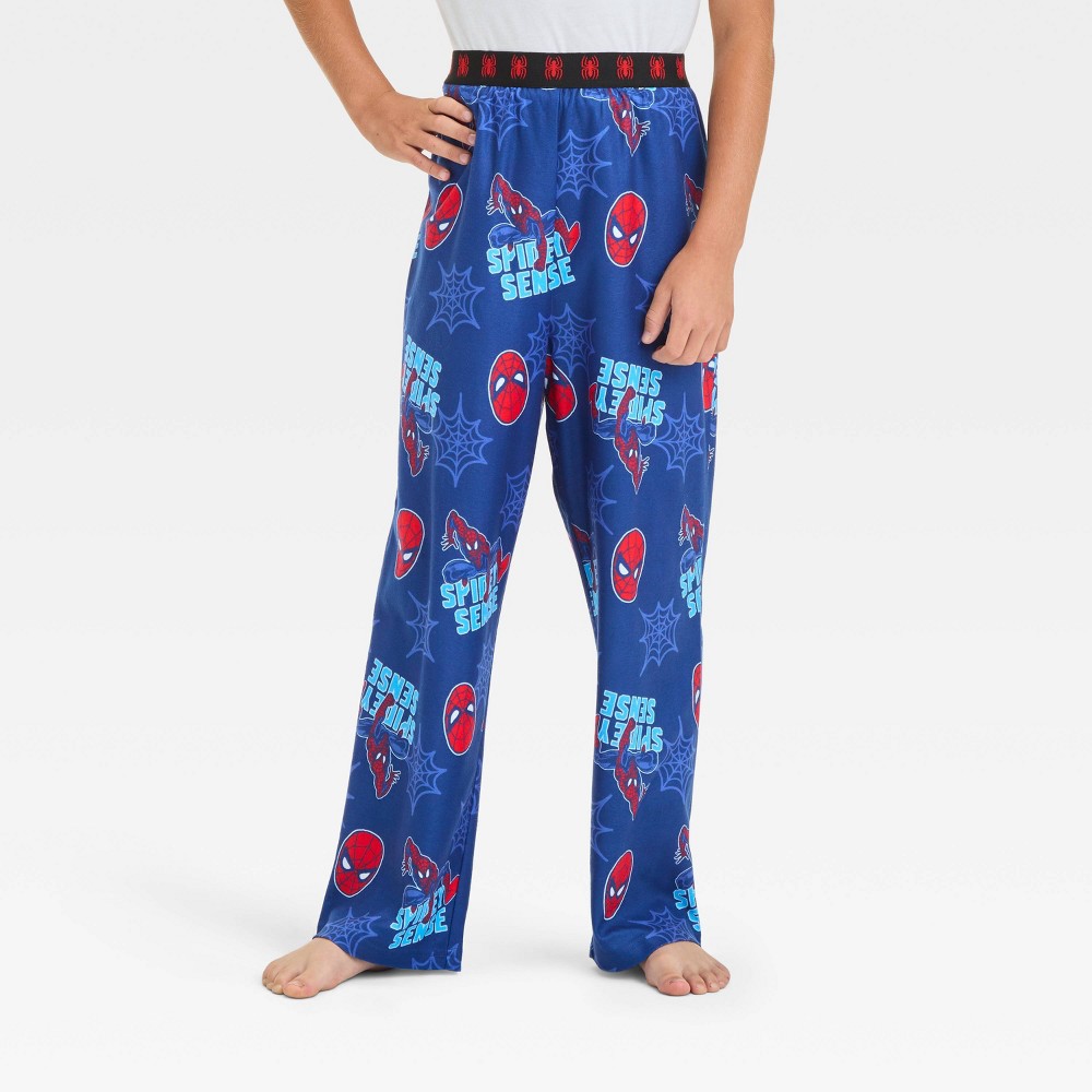 Photos - Other Textiles Boys' Spider-Man Pajama Pants - Blue 4 black