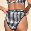 Women's Classic Houndstooth High-Waisted Cheeky Bikini Bottoms - Cupshe - 3 of 4