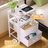 Simple Trending Nightstand with Charging Station, Bed Side Table with Adjustable Fabric Drawer - 3 of 4