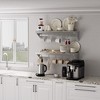 Whizmax Metal Storage Rack with Backplash for Kitchen,12" x 24" Stainless Steel Wall Mount Shelf with 5 Hooks - 4 of 4