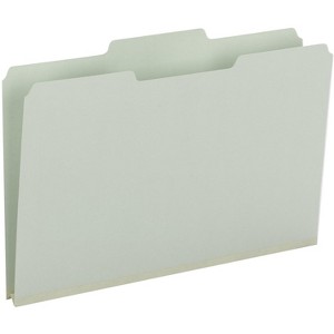 Smead Pressboard File Folder, 1/3-Cut Tab, 1" Expansion, Legal Size, Gray/Green, 25 per Box (18230) - 1 of 1