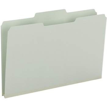 Smead Pressboard File Folder, 1/3-Cut Tab, 1" Expansion, Legal Size, Gray/Green, 25 per Box (18230)