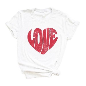 Simply Sage Market Women's Love Heart Short Sleeve Graphic Tee - 1 of 4