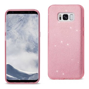 Reiko Samsung Galaxy S8/ SM Shine Glitter Shimmer Leopard Hybrid Case in Pink - 1 of 4