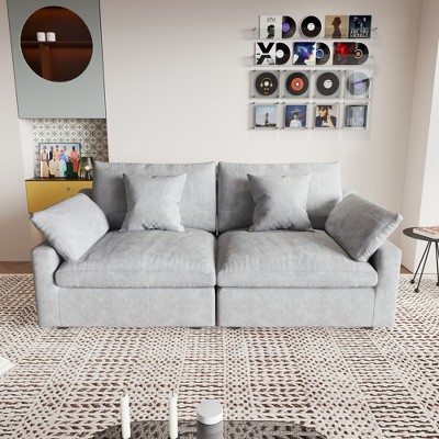 83" Cloud Couch Modular Sectional Sofa Couch,Down Filled Sectional for Living Room,Love Seat Sofas,Convertible Couch,Covers Washable&Replaceable