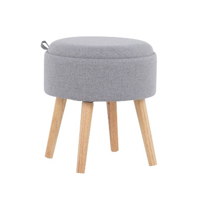 Tray Foot Stool Ottoman Polyester/Wood Natural/Gray - LumiSource