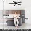 Airsurfer 2 pack 42" Black Ceiling Fan with LED Light 5 Plywood Blades Modern Ceiling Fan with Remote Control 6 Speeds Motor for Livingroom Apartment - 4 of 4