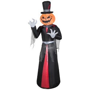 Gemmy Airblown Inflatable Pumpkin Head Reaper , 5 ft Tall, Multi - 1 of 2