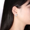 Baguette Cut Stud Earrings for Women Cubic Zirconia Simulated Pearl Ginger Lyne Collection - 2 of 4