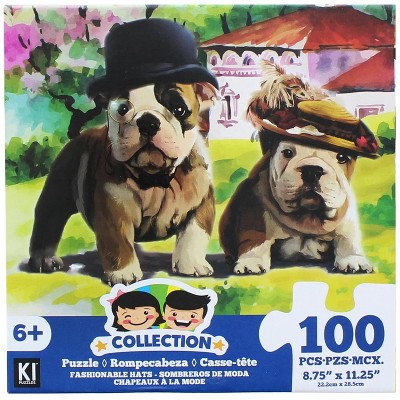 KI Puzzles Dogs In Hats 100 Piece Juvenile Collection Jigsaw Puzzle