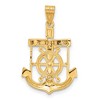 Black Bow Jewelry 14k TriColor Gold Diamond-cut Mariner's Crucifix Cross Pendant - 3 of 4
