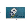 HomeRoots 17" X 29" Blue and White Coir Floral Welcome Outdoor Door Mat - 3 of 3