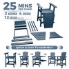 Outdoor Bar Height Adirondack Chairs with Connecting Tray, Balcony Chairs Recycled Poly Adirondack, Tall Adirondack Chairs Weather Resistant Set of 2 - 4 of 4
