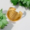Anna-Kaci Palace Style Adjustable Chunky 18K Gold Open Ring Plated Hammered Dome Statement Jewelry - 3 of 4