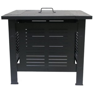 SEVOBAL Grill Cookware 2-in-1 Outdoor Fire Pit Table, Smokeless Square Patio Grill, Heater for Garden, Balcony, Terrace, Black, 26.37"*24.01"*9.05" - 1 of 4