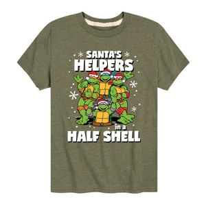 Boys' - Teenage Mutant Ninja Turtles - Santas Helpers In A Half Shell Short Sleeve Graphic T-Shirt - 1 of 4