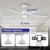 TALOYA 52 in. LED Indoor White Ceiling Fan with Light and Remote, Reversible DC Motor, 5 Blades and 3 CCT Light Kit - 2 of 4
