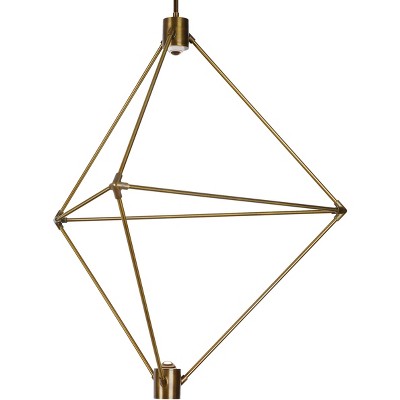 LBL Lighting Candora 29" Wide Geometric Modern LED Chandelier, Aged Brass