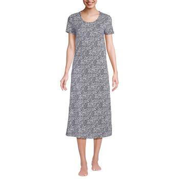 Lands' End Women's Cotton Short Sleeve Midcalf Nightgown