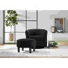 Racxily 360° Swivel Accent Chair withCorduroy Skin-Friendly Sturdy, Modern Elegant Comfy Chair for Living Room Bedroom Study, Rubber Wood Frame - 3 of 4