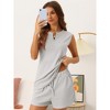 cheibear Women's Waffle Knit Sleeveless Tank Top and Shorts Pajama Sets - 3 of 4