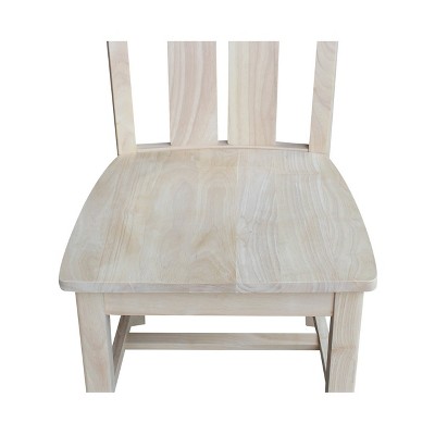 Ava White Wood High Slat Back Dining Chairs, Set of 2