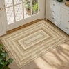 Washable Modern Bordered Bedroom Living Room Area Rugs, Geometric Non Slip Throw Carpet for Home Decor - 2 of 4