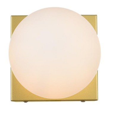 Elegant Lighting Jaylin 1 light Brass and frosted white Bath Sconce
